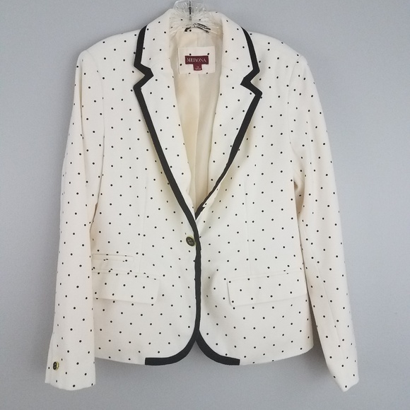 Merona Jackets & Blazers - Merona 14 white polka dot blazer
